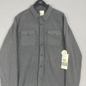 NWT Vuori Shirt Jacket Gray Aspen Shirt Flannel Button Up Long Sleeve Mens Large